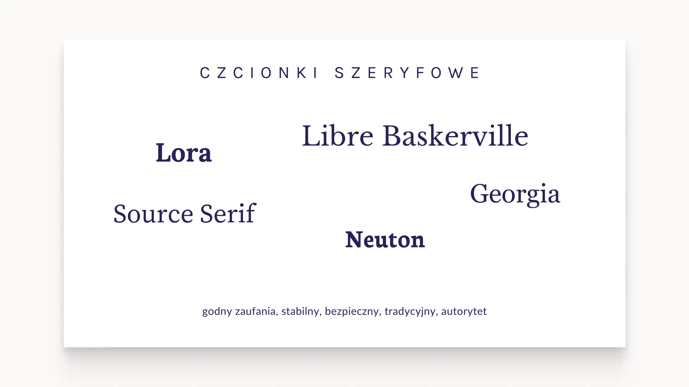 czcionki szeryfowe na stronę internetową